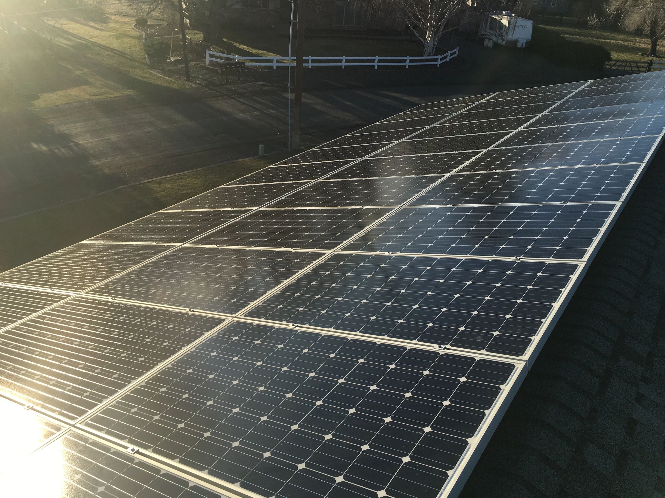Rows of rooftop solar panels on a Central Washington home